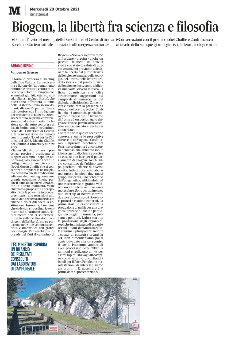 Biogem, la libertà fra scienza e filosofia